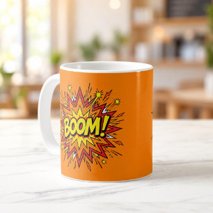 Café Caneca Laranja de Arte Pop de Quadrinhos BOOM