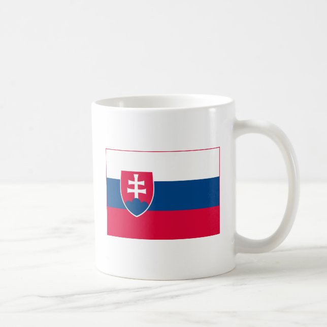 Café Caneca (leve) da bandeira de Slovakia (Direita)