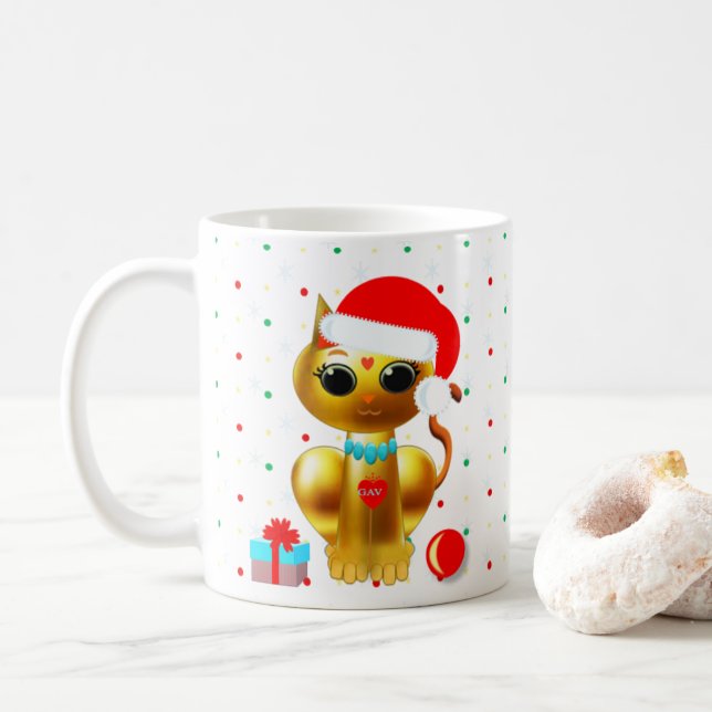 Café caneca linda de natal (Com Donut)
