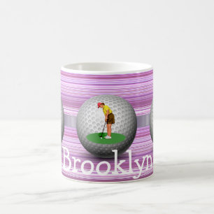 Café Caneca Listras Bolas de Golfe Golfista