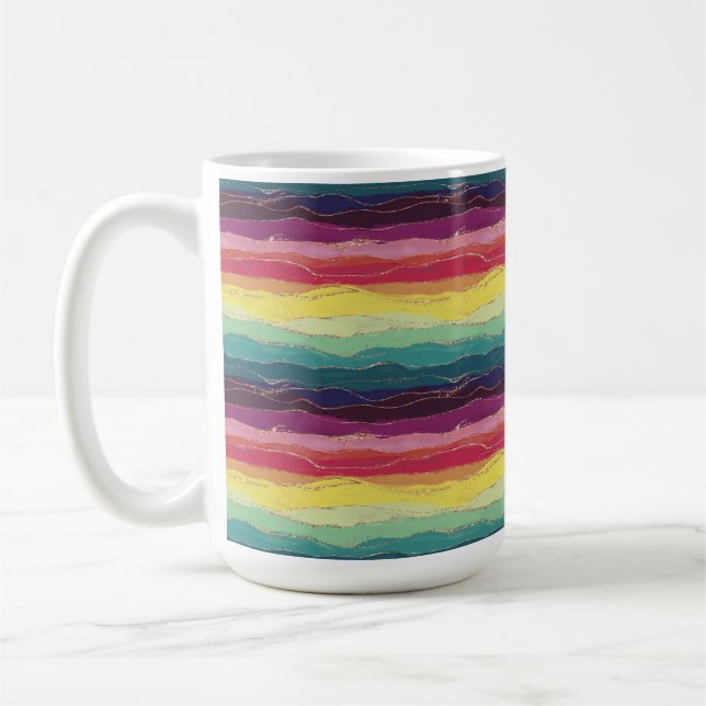 Café Caneca Listras de Arco-Íris (Esquerda)