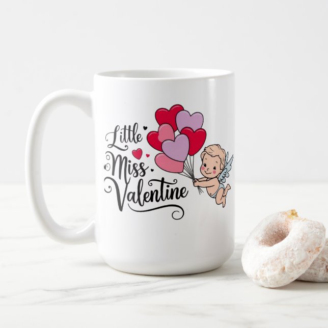 Café Caneca Little Miss Valentine de presente, Presente (Com Donut)