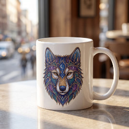Café Caneca Lobo Celestial Linha de Luxo Arte