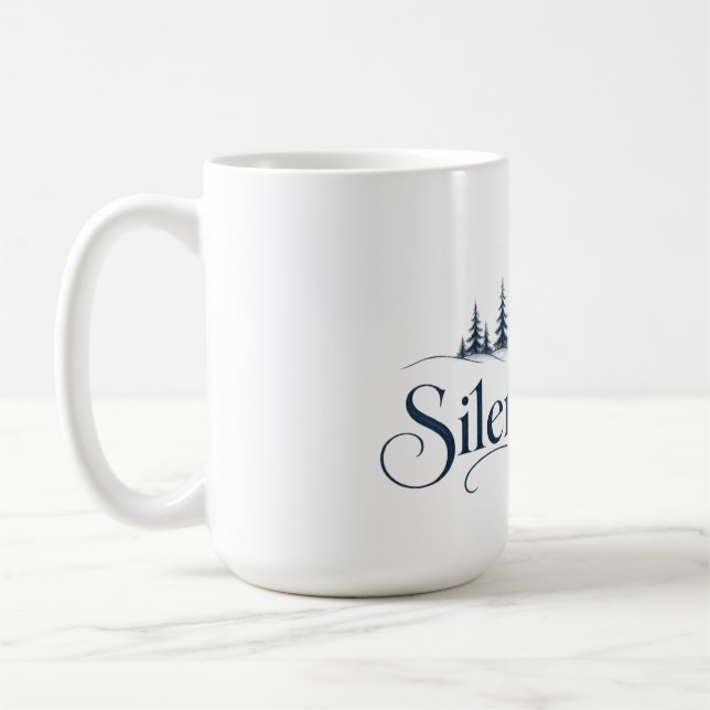 Café Caneca Lua de Natal e Árvores Silvestres Noite Sil (Esquerda)
