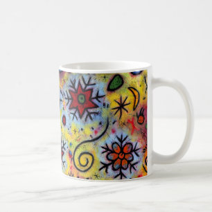 Café Caneca lunática, colorida do floco de neve
