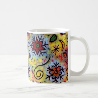Café Caneca lunática, colorida do floco de neve
