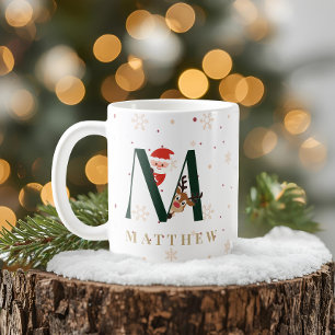 Café Caneca M com Monograma de Natal Personalizado