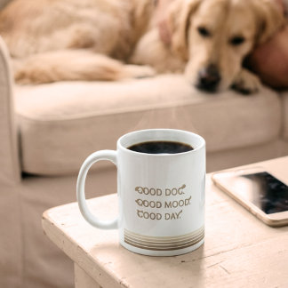 Café Caneca Mãe de Cachorro Bom Humor Bom Cachorro Bege