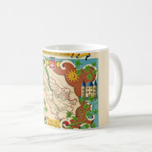 Café Caneca Mapa Colorido de Bordéus França