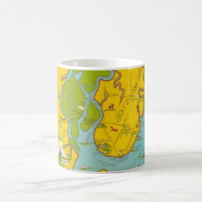 Café Caneca Mapa da Ilha de St Simons (Centro)