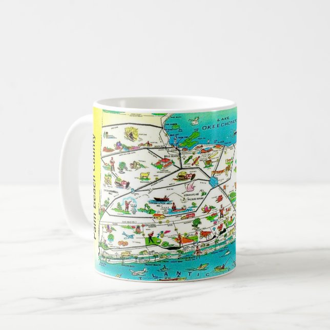 Café Caneca Mapa do Condado de Palm Beach (Frente Esquerda)