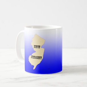 Café Caneca - Mapa do Estado de Nova Jersey com Cidade