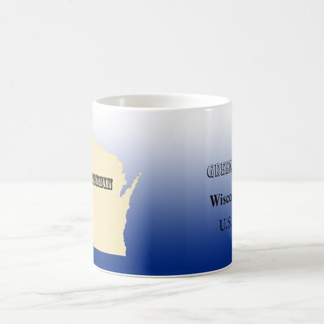 Café Caneca - Mapa do Estado de Wisconsin com Cidade (Centro)