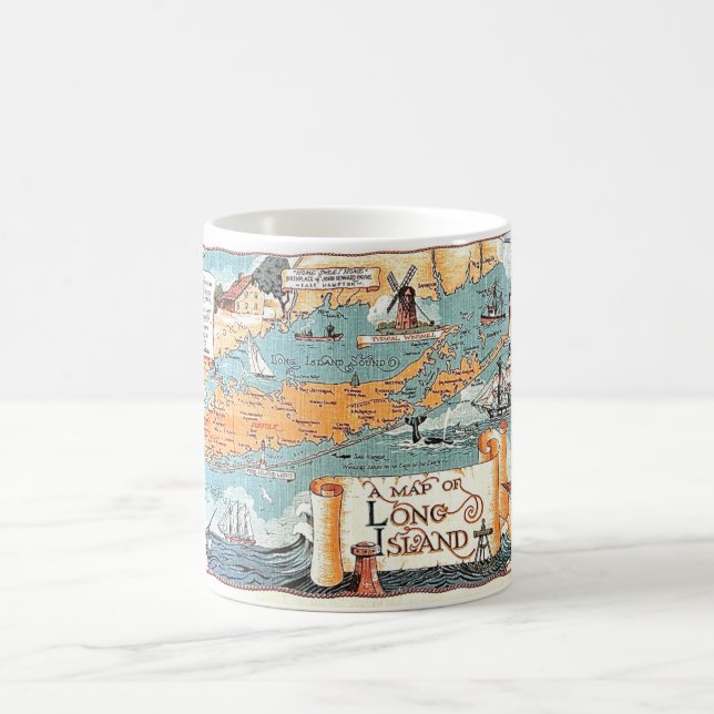 Café Caneca Mapa Ilustrado de Long Island (Centro)