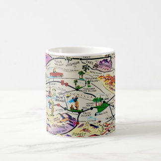 Café Caneca Mapa Ilustrado Retro de Palm Springs