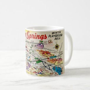 Café Caneca Mapa Retro de Palm Springs