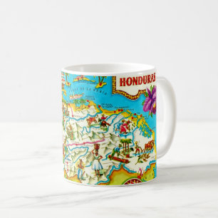 Café Caneca Mapa Vintage de Honduras