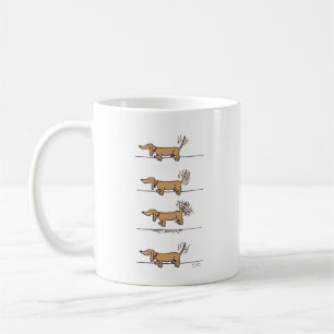 Café Caneca marrom de Dachshund voador