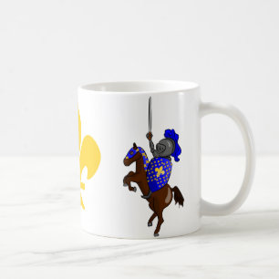 Café Caneca medieval do cavaleiro e da flor de lis