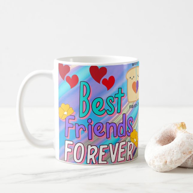 Café Caneca Melhores Amigos Para Sempre com Crianças de (Com Donut)