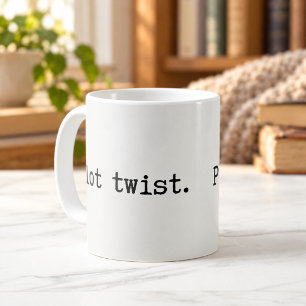 Café Caneca Minimalista de Escritor com Máquina de Escr