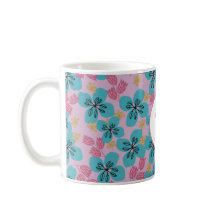Caneca moderna elegante rosa azul aniversário de 4