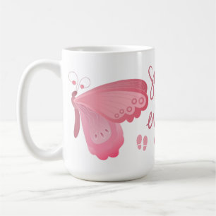 Café Caneca Motivacional de Borboleta 'Pequenos Passos 