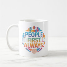 Caneca Motivacional de RH Admin Pessoas Primeiro S