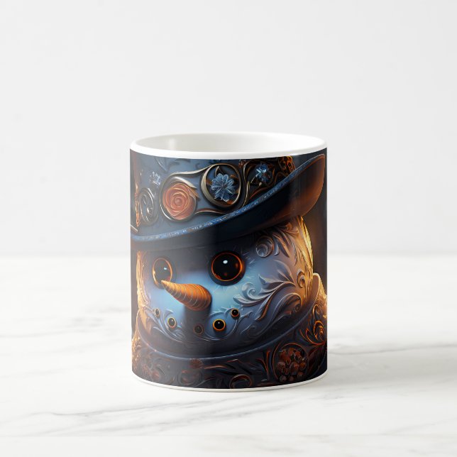 Café Caneca (Mug) Boneco de Neve Estiloso (Centro)