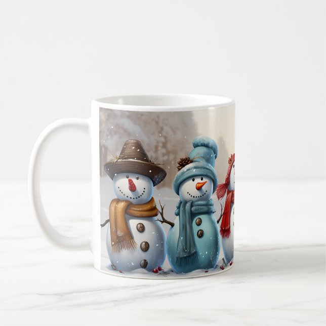 Café Caneca (Mug) Bonecos de Neve (Esquerda)
