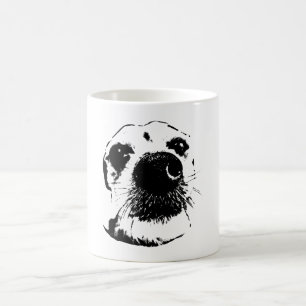 Café Caneca Nariz de Terrier Preto e Branco