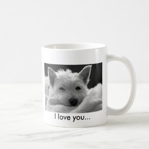 Café Caneca ocidental bonito do cão de Terrier das