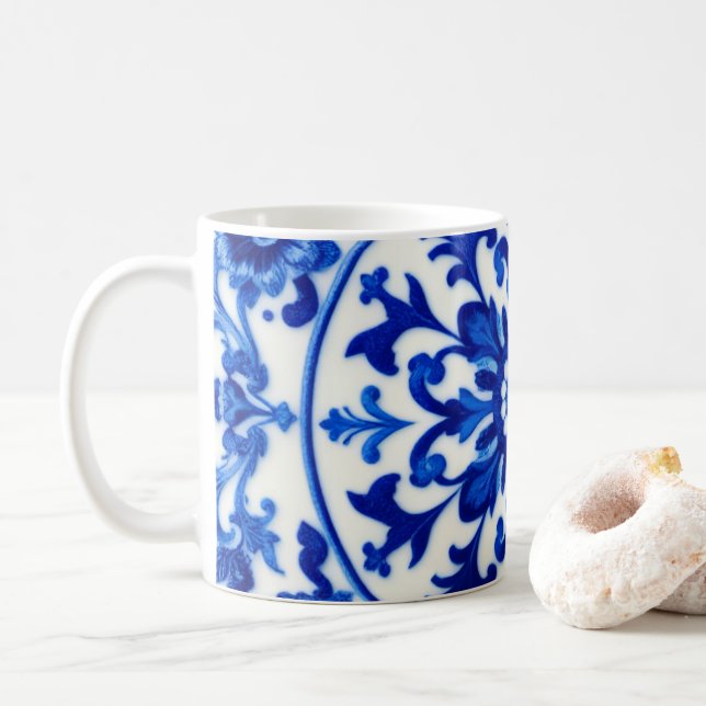 Café Caneca Oriental de Tinta Azul (Com Donut)