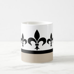 Café Caneca ostentoso bege da flor de lis