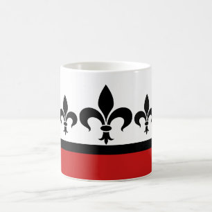 Café Caneca ostentoso vermelha da flor de lis