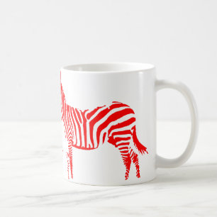 Café Caneca ou Caneca de Viagem Silhueta Vermelha Zebra
