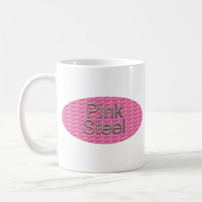 Café Caneca oval de aço rosa (Esquerda)