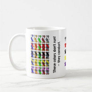 Café caneca padrão de cores de cabo de telecomunicações