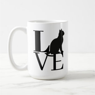 Café Caneca para Amantes de Gatos com Tipografia Preta