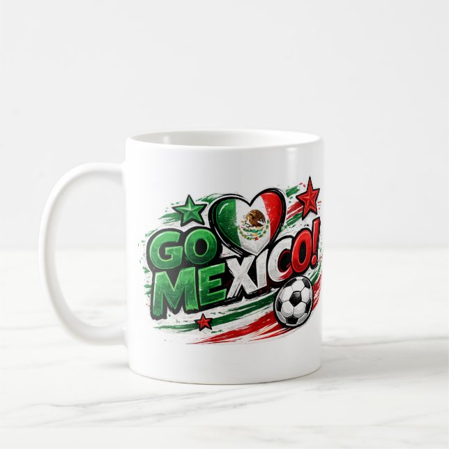 Café Caneca para Fã de Futebol GO MÉXICO | Orgulho Mexi (Esquerda)