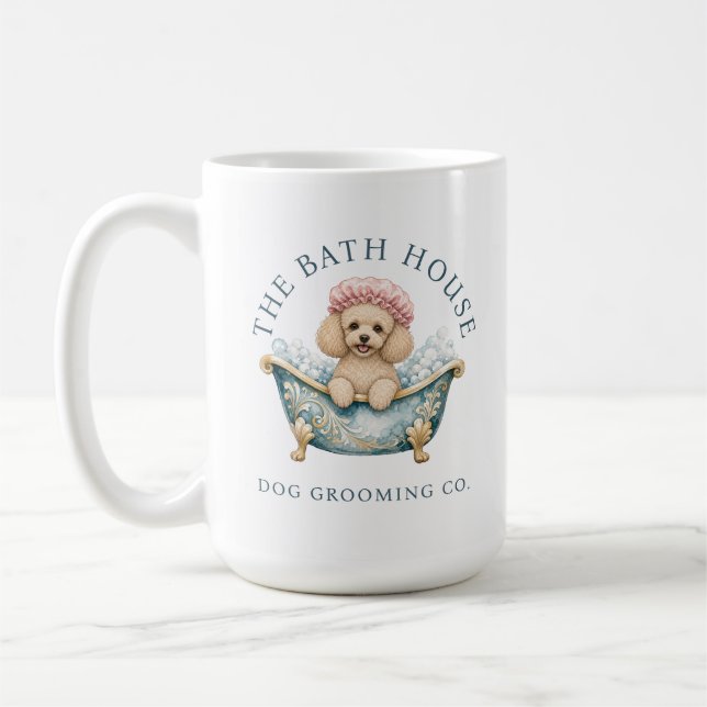 Café Caneca para Groomer de Poodle Miniatura | Padrão (Esquerda)