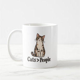Café Caneca para Mãe de Gato Introvertida Gatos Acima d