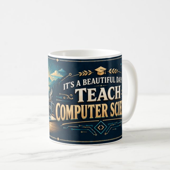 Café Caneca para Professor de Ciência da Computação, Pr (Frente Esquerda)