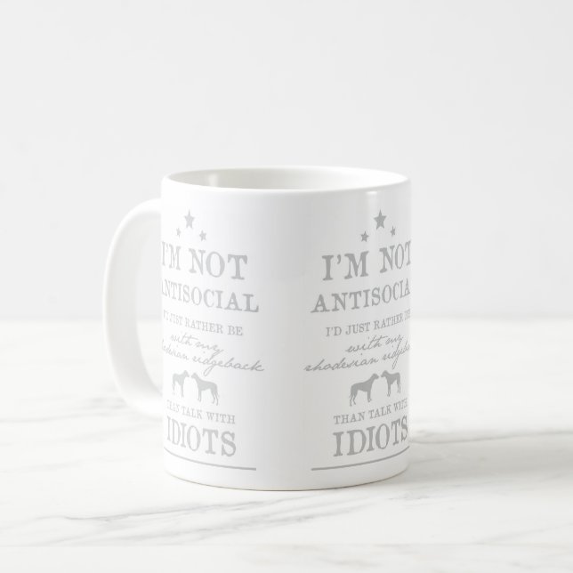 Café Caneca para proprietários de Rhodesian Ridgeback (Frente Esquerda)