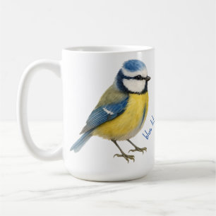 Café Caneca Pássaro Chapim-azul, Arte de Jardim de Páss