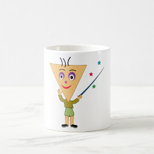 Café Caneca Personagem Cabeça de Triângulo