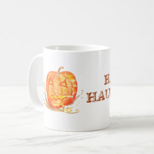 Café Caneca Personalizada Abóbora Arte de Halloween