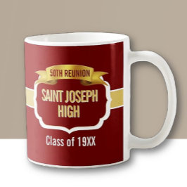 Café Caneca Personalizada Bege Vermelho para Reunião de
