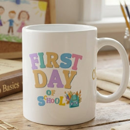 Café Caneca Personalizada Colorida do Primeiro Dia de A