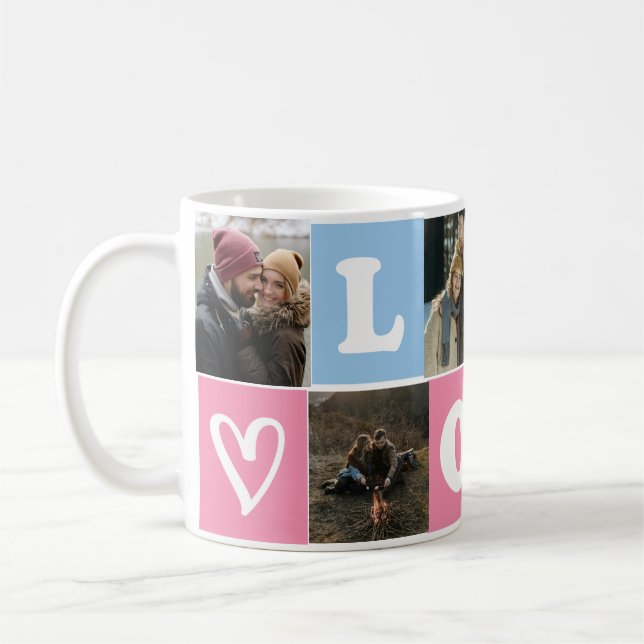 Café Caneca Personalizada com Colagem de 6 Fotos - Pres (Esquerda)